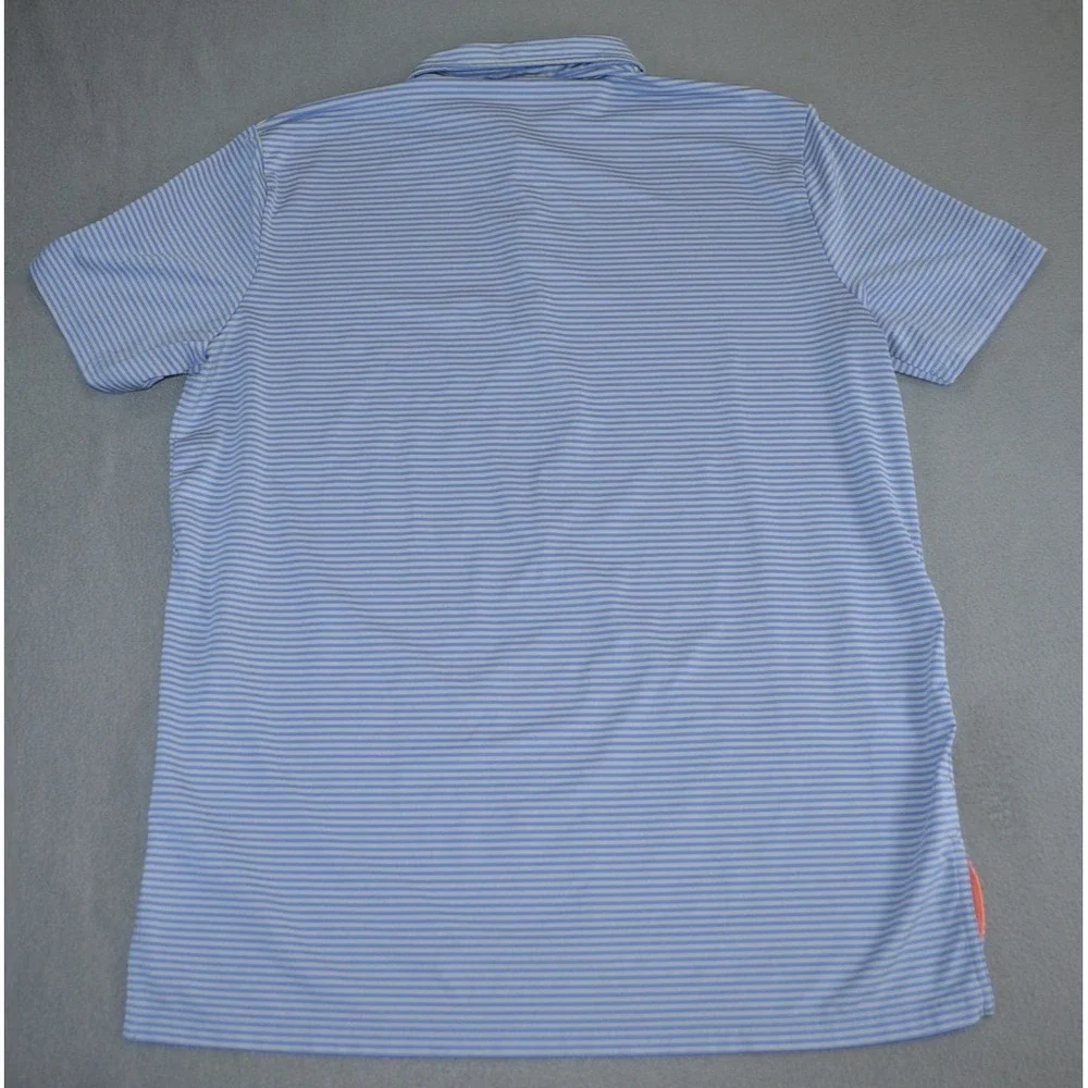 Ralph Lauren RLX Shirt Mens XL Blue Gray Striped Performance Stretch Golf Causal
